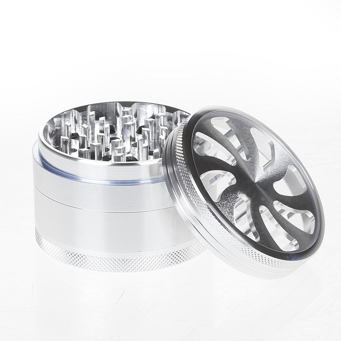 63MM Four-Layer Aluminum Alloy Herb Grinder-Silver