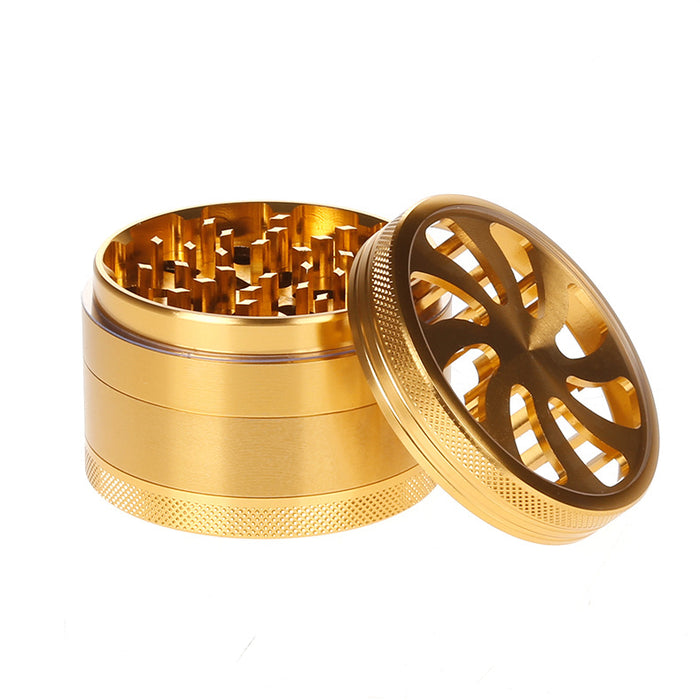 63MM Four-Layer Aluminum Alloy Herb Grinder-Yellow