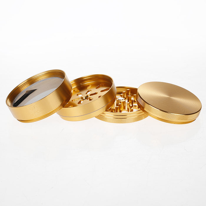 63MM Four-Layer Aluminum Alloy Herb Grinder-Yellow