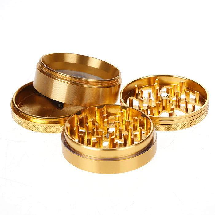 63MM Four-Layer Aluminum Alloy Herb Grinder-Yellow