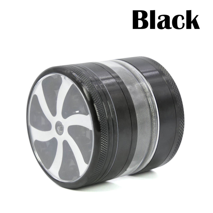 63MM Four-Layer Aluminum Alloy Petal Herb Grinder-Black