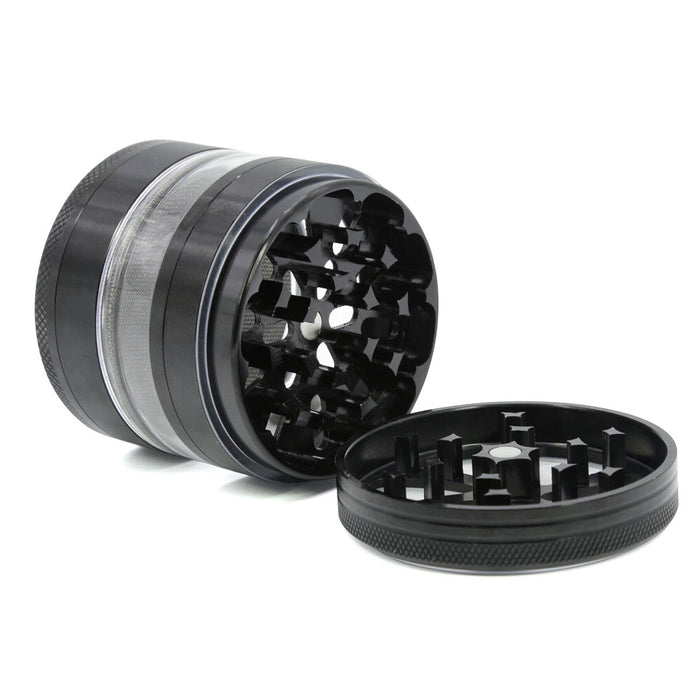 63MM Four-Layer Aluminum Alloy Petal Herb Grinder-Black