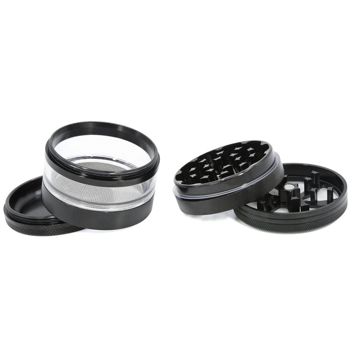 63MM Four-Layer Aluminum Alloy Petal Herb Grinder-Black