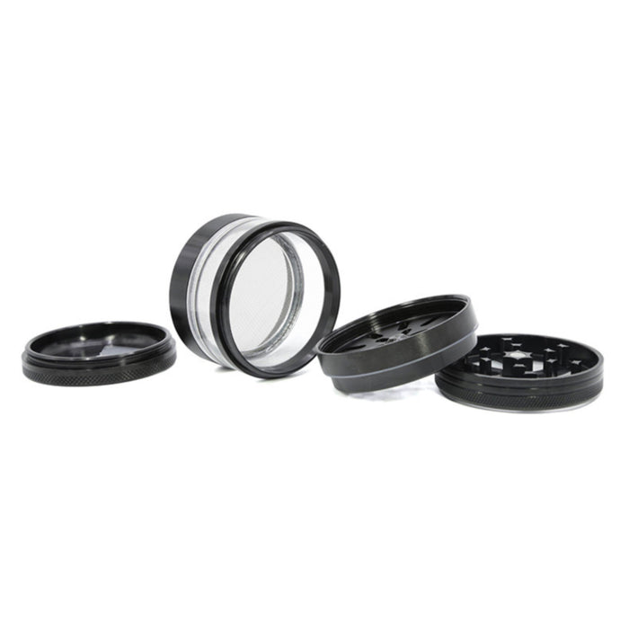 63MM Four-Layer Aluminum Alloy Petal Herb Grinder-Black