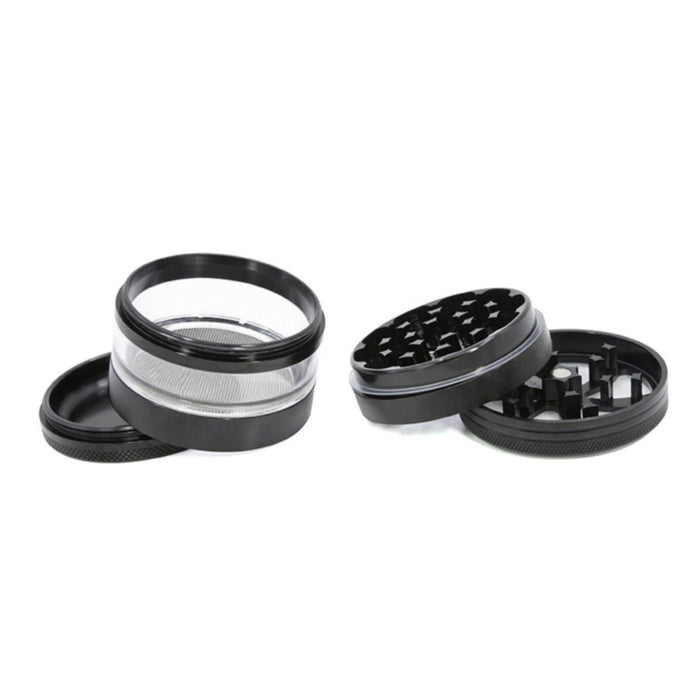 63MM Four-Layer Aluminum Alloy Petal Herb Grinder-Black
