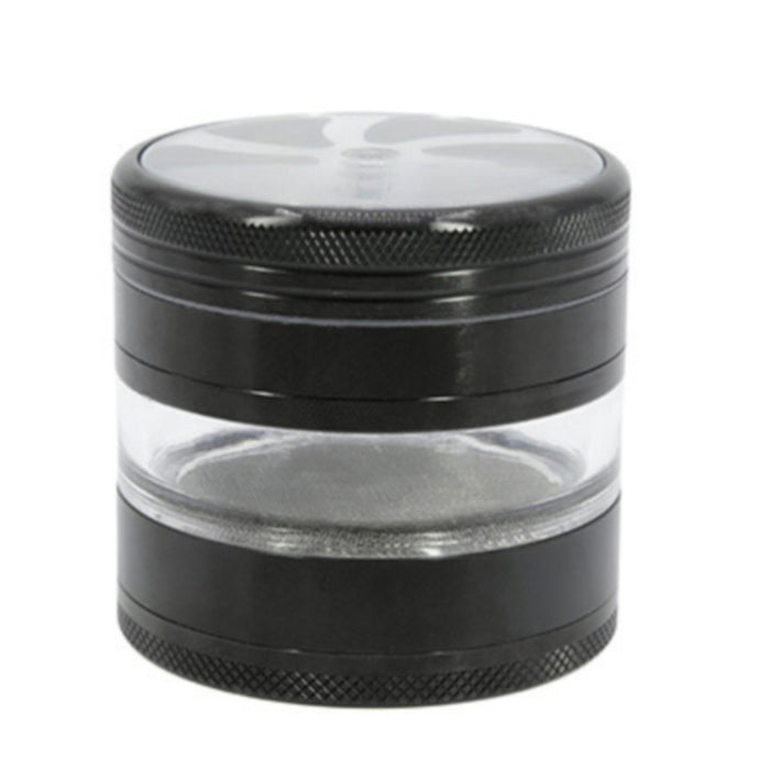 63MM Four-Layer Aluminum Alloy Petal Herb Grinder-Black