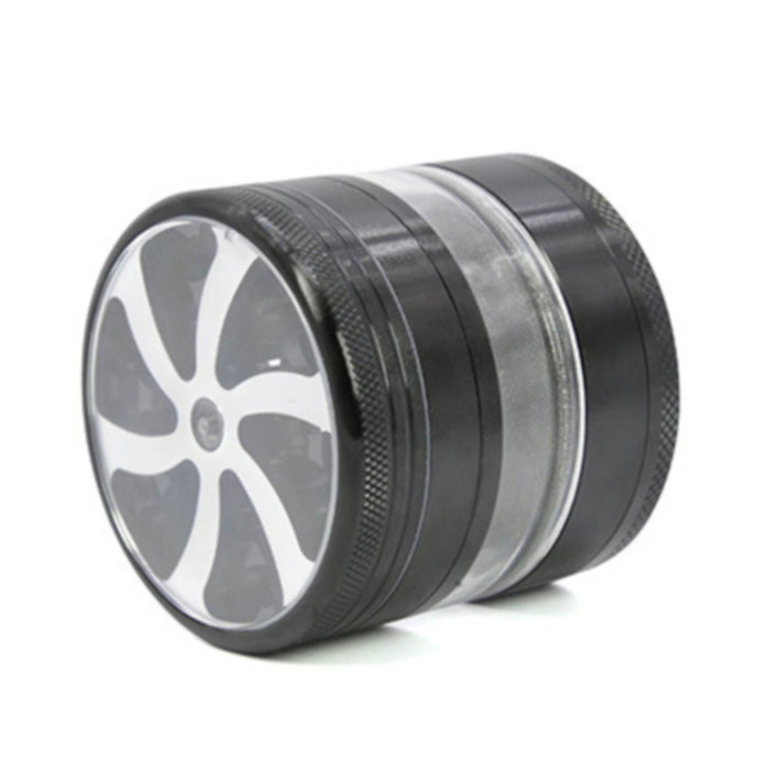 63MM Four-Layer Aluminum Alloy Petal Herb Grinder-Black