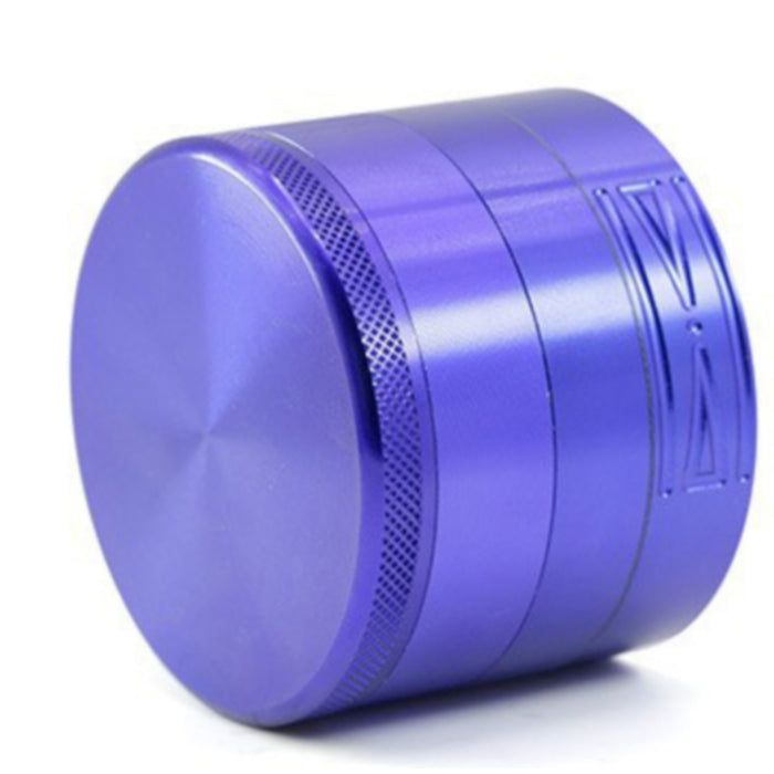 63MM Four-Layer Aluminum Alloy Transparent Cover Clover Grinding Tooth Design Tobacco Crusher | Blue Color