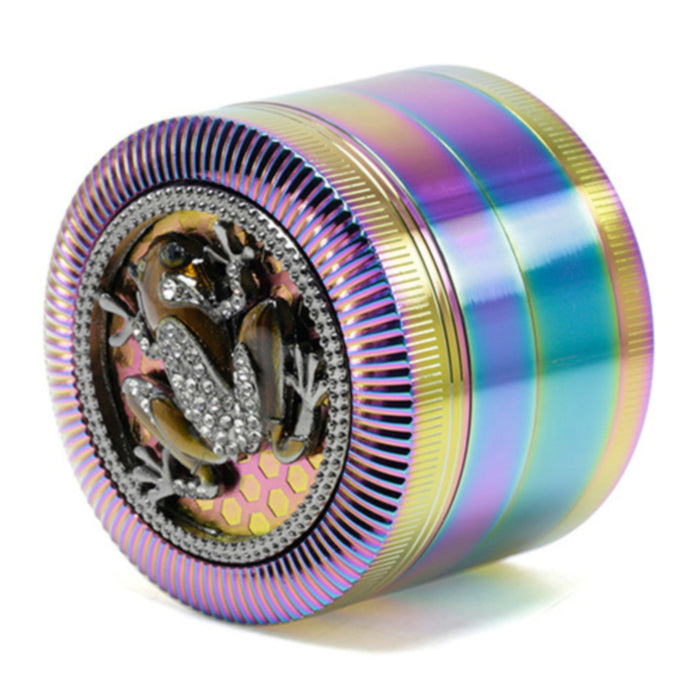 63MM Four-Layer Frog Animal With Drill Ice Blue Zinc Alloy Smoke Grinder