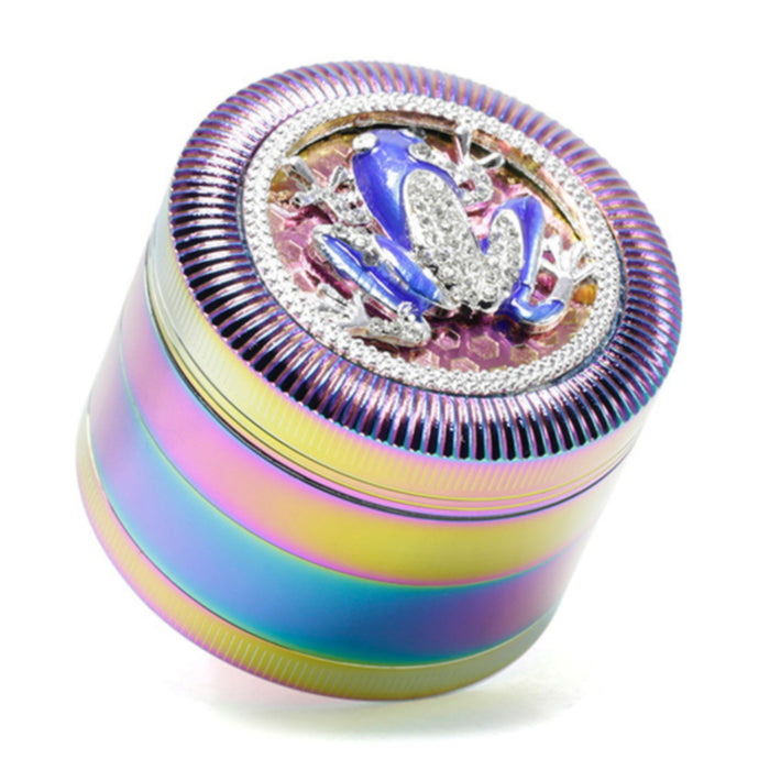 63MM Four-Layer Frog Animal With Drill Ice Blue Zinc Alloy Smoke Grinder