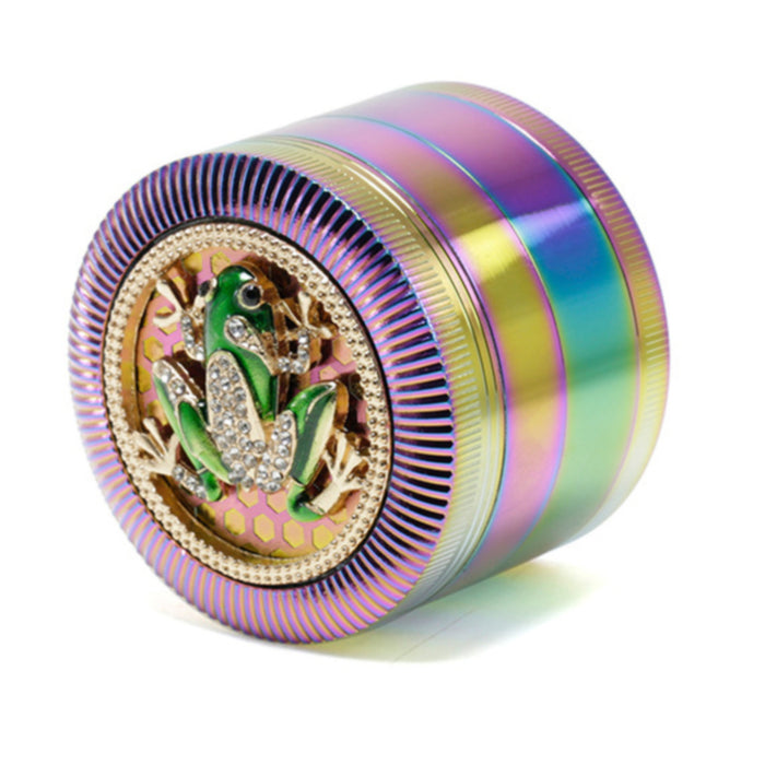 63MM Four-Layer Frog Animal With Drill Ice Blue Zinc Alloy Smoke Grinder