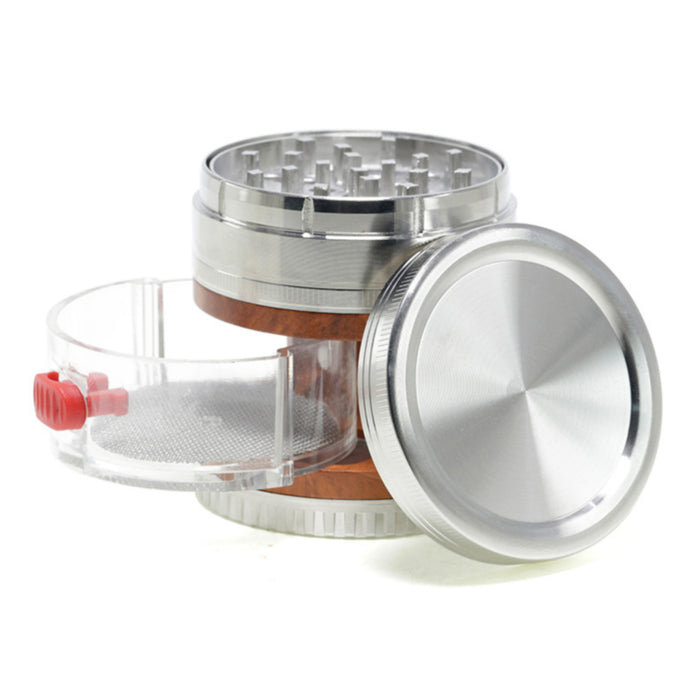 63MM Four-Layer Rotating Sound Creative Design With Drawer Concave Zinc Alloy Smoke Grinder