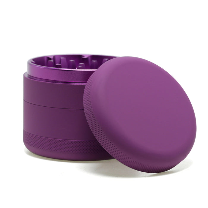 63MM Four-Layer Rubber Paint Model Inside Aluminum Alloy Herb Grinder-Purple
