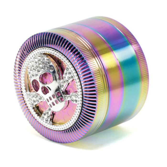 63MM Four-Layer Skull Animal With Drill Ice Blue Zinc Alloy Smoke Grinder