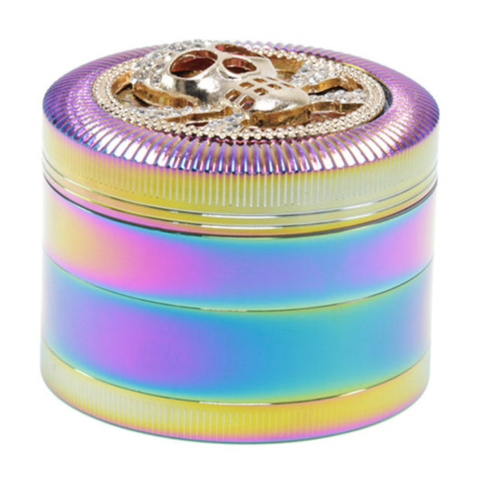 63MM Four-Layer Skull Animal With Drill Ice Blue Zinc Alloy Smoke Grinder