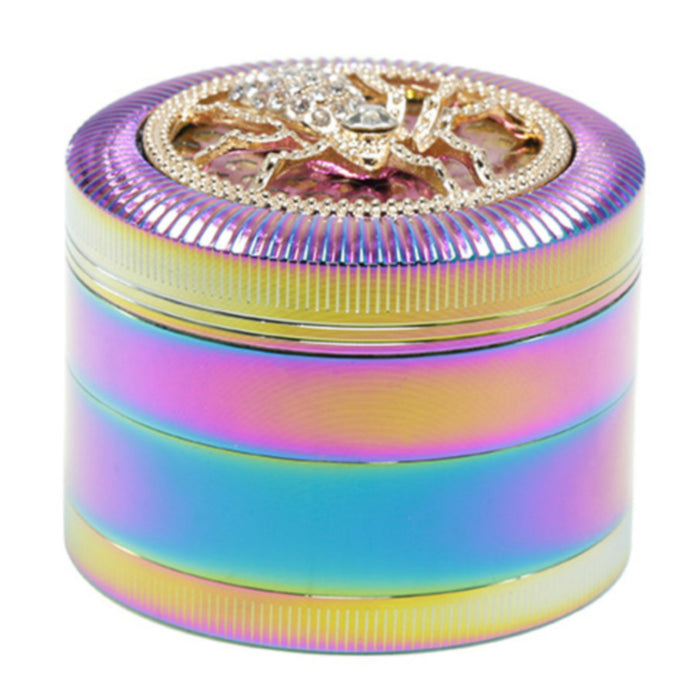 63MM Four-Layer Spider Animal With Drill Ice Blue Zinc Alloy Smoke Grinder