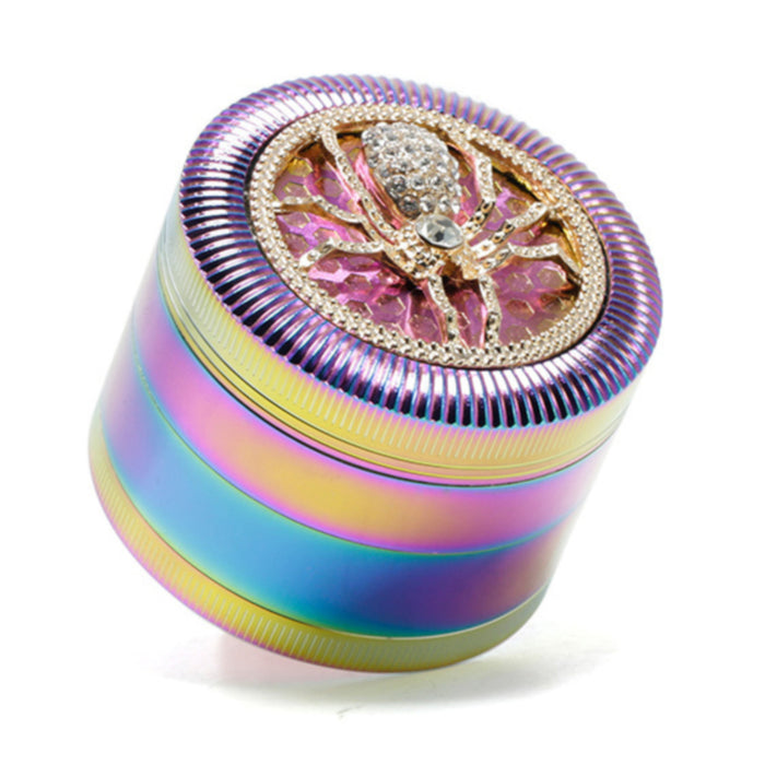 63MM Four-Layer Spider Animal With Drill Ice Blue Zinc Alloy Smoke Grinder