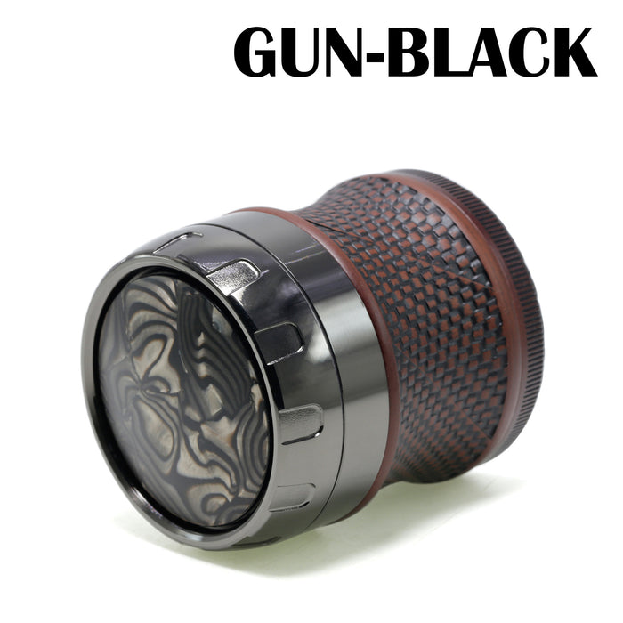 63MM Four-Layer Top Cover Fun Rotating Design Zinc Alloy Plastic Chamfering Smoke Grinder