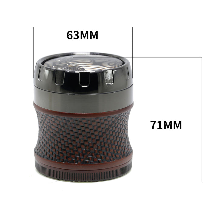 63MM Four-Layer Top Cover Fun Rotating Design Zinc Alloy Plastic Chamfering Smoke Grinder