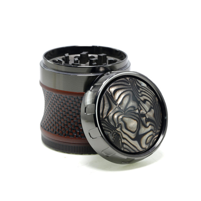 63MM Four-Layer Top Cover Fun Rotating Design Zinc Alloy Plastic Chamfering Smoke Grinder