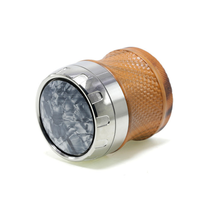 63MM Four-Layer Top Cover Fun Rotating Design Zinc Alloy Plastic Chamfering Smoke Grinder | Silver