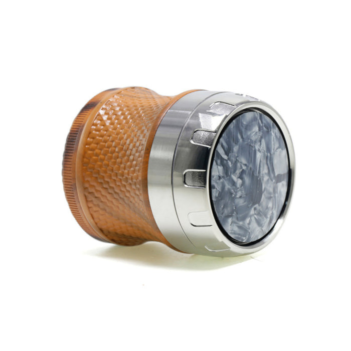 63MM Four-Layer Top Cover Fun Rotating Design Zinc Alloy Plastic Chamfering Smoke Grinder | Silver