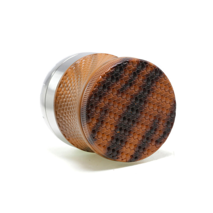 63MM Four-Layer Top Cover Fun Rotating Design Zinc Alloy Plastic Chamfering Smoke Grinder | Silver