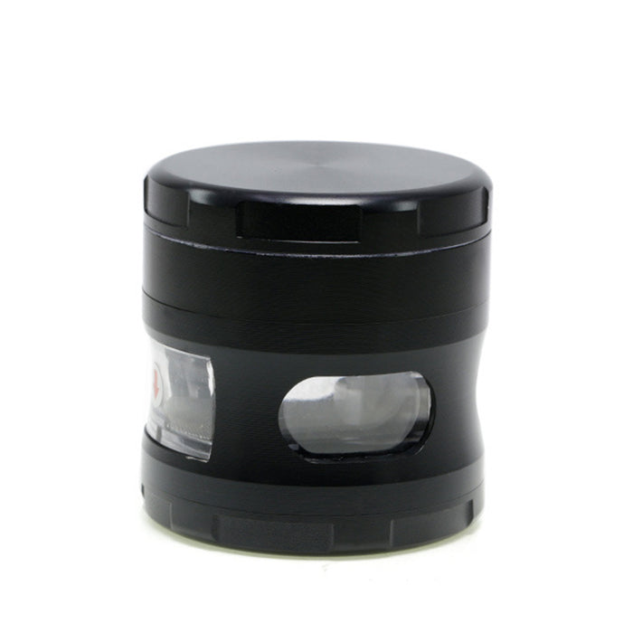 63MM Four-Layer Zinc Alloy Chamfered With Drawer Style Smoke Grinder-Black