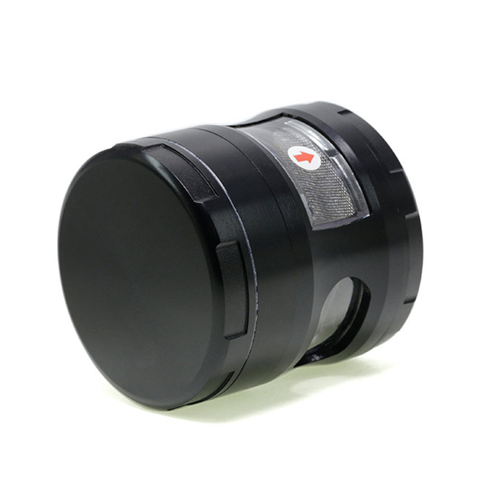 63MM Four-Layer Zinc Alloy Chamfered With Drawer Style Smoke Grinder-Black