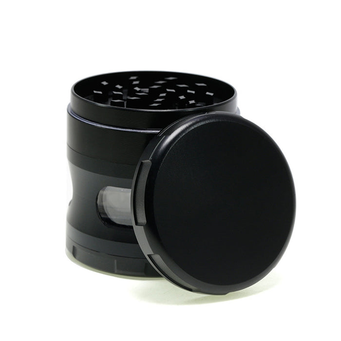 63MM Four-Layer Zinc Alloy Chamfered With Drawer Style Smoke Grinder-Black