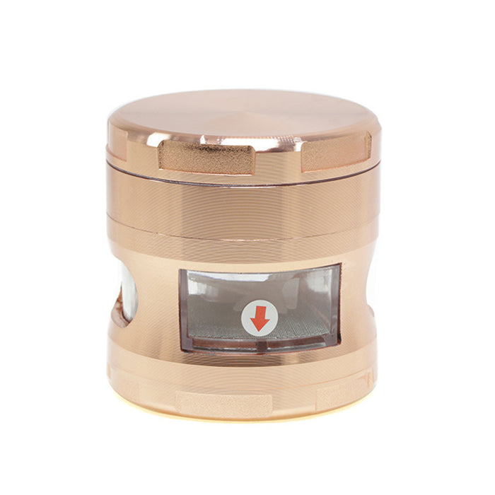 63MM Four-Layer Zinc Alloy Chamfered With Drawer Style Smoke Grinder-Rose Gold