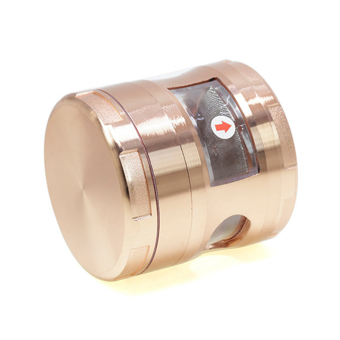 63MM Four-Layer Zinc Alloy Chamfered With Drawer Style Smoke Grinder-Rose Gold