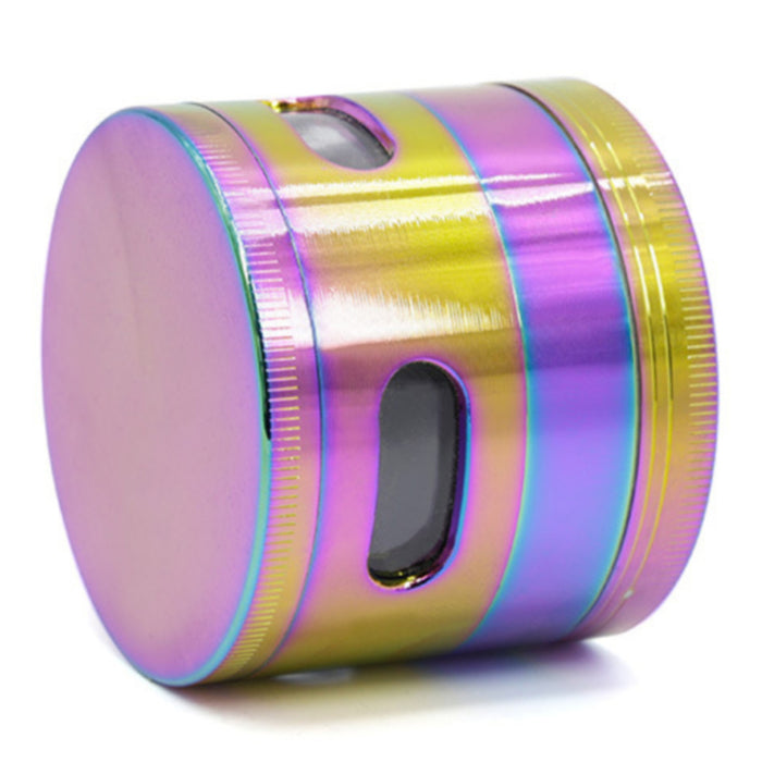 63MM 4 Piece Zinc Alloy Bright Transparent Window Ice Blue Herb Grinder