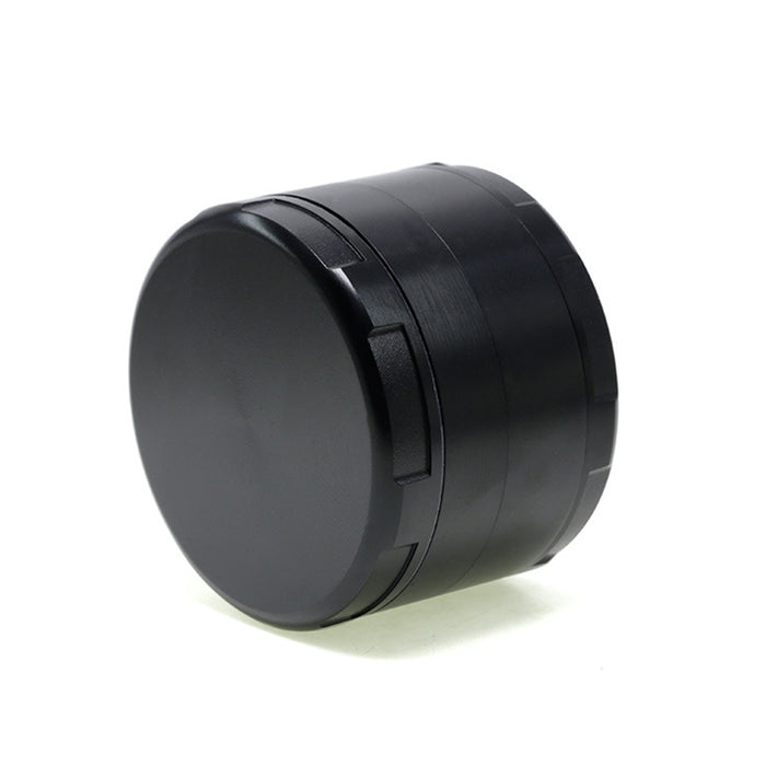 63MM Four-Layer Zinc Alloy Flat Chamfer Smoke Grinder-Black
