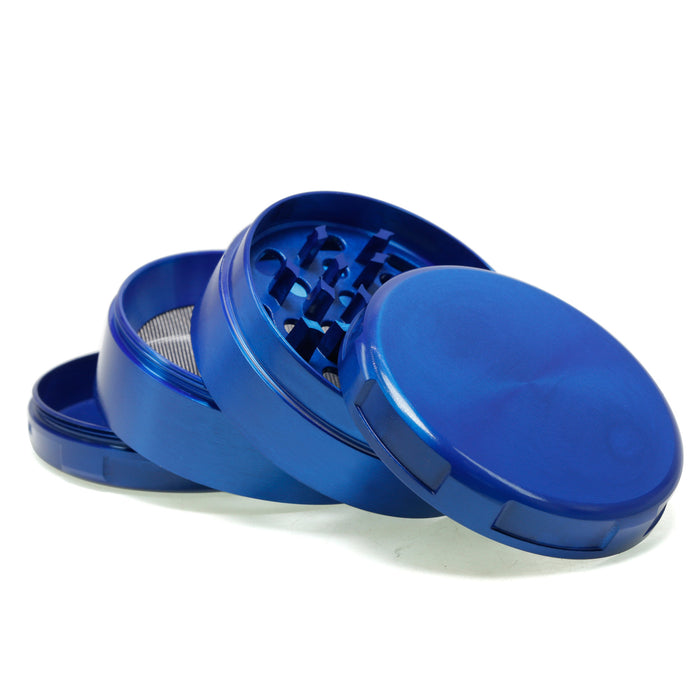 63MM Four-Layer Zinc Alloy Flat Chamfer Smoke Grinder-Blue