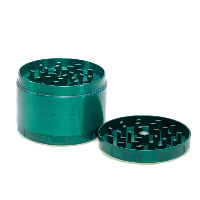 63MM Four-Layer Zinc Alloy Flat Chamfer Smoke Grinder-Green