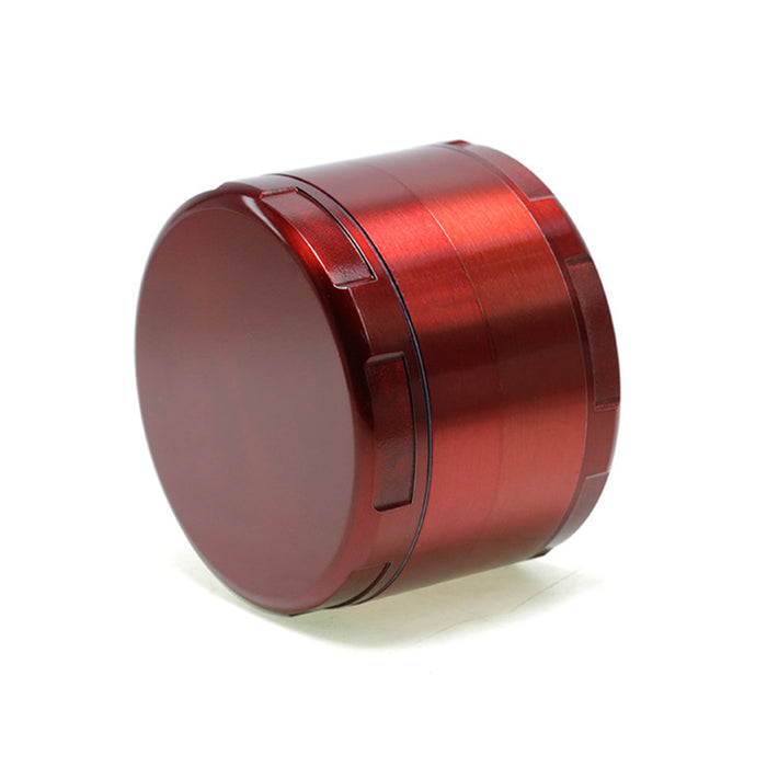 63MM Four-Layer Zinc Alloy Flat Chamfer Smoke Grinder-Red