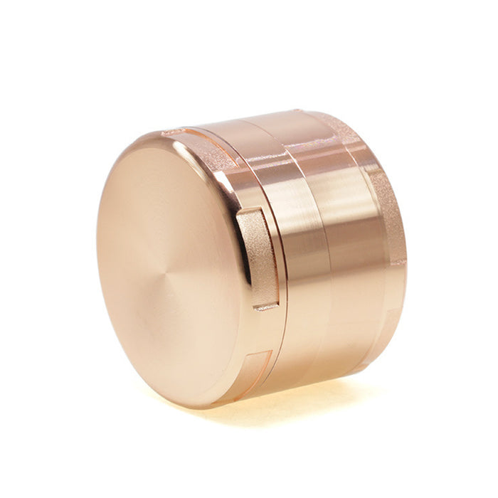 63MM Four-Layer Zinc Alloy Flat Chamfer Smoke Grinder-Rose Gold