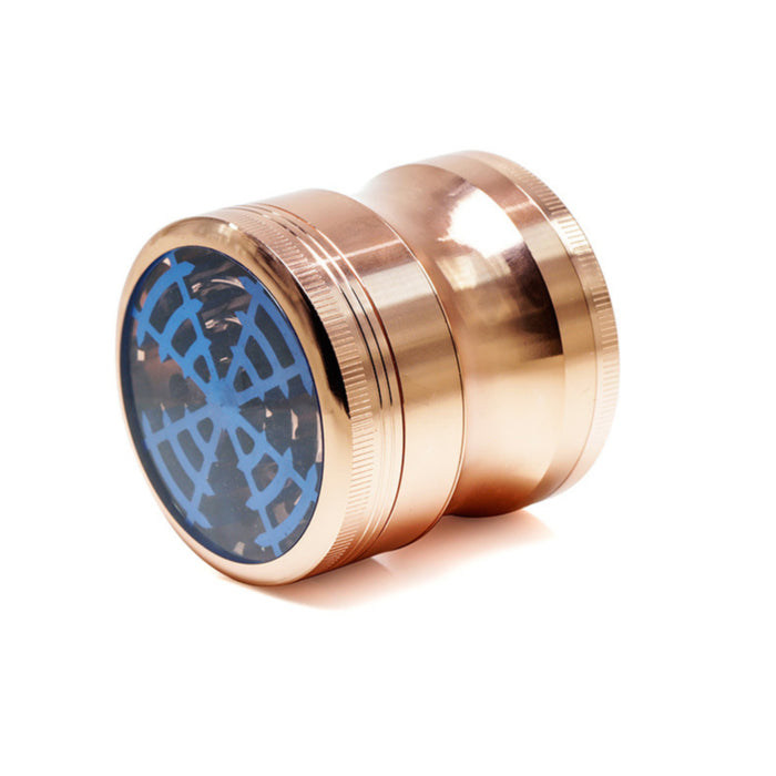 63MM Four-Layer Zinc Alloy Window Windmill Leaf Shape Thin Waist  Grinder-Rose-Gold