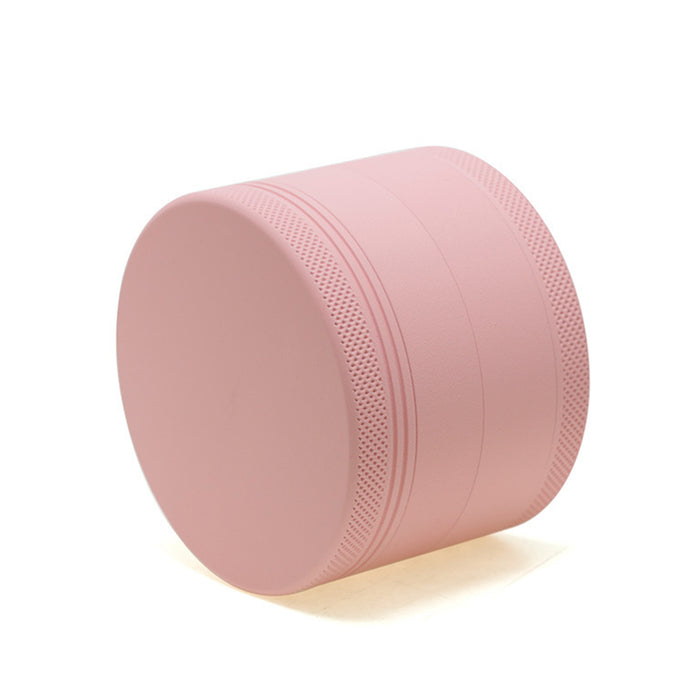 63MM Four-layer Macaron Color Aluminum Alloy Outside Pink Series Rubber Paint Weed Grinder-Pink