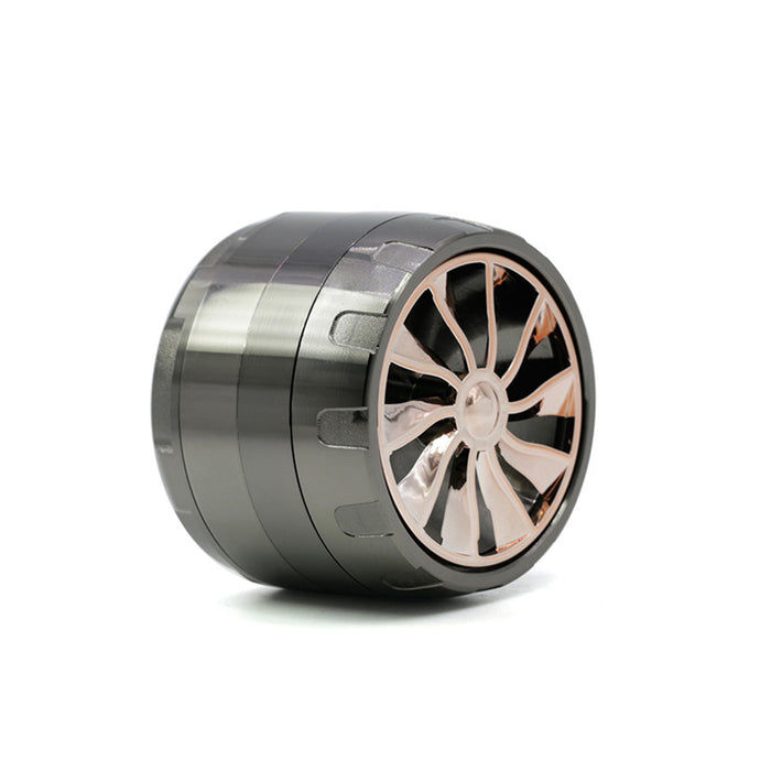 63MM Four-layer Zinc Alloy Turbine Chamfering Smoke Grinder-Gun Black