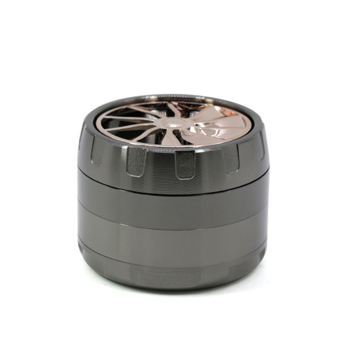 63MM Four-layer Zinc Alloy Turbine Chamfering Smoke Grinder-Gun Black