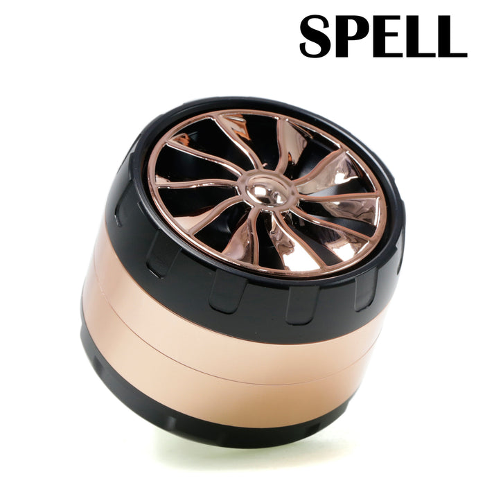 63MM Four-layer Zinc Alloy Turbine Chamfering Smoke Grinder-Spell