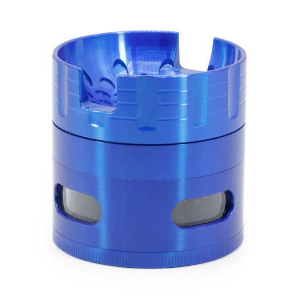 63MM Sound Shape Concave Design Zinc Alloy Side Window Smoke Grinder-Blue