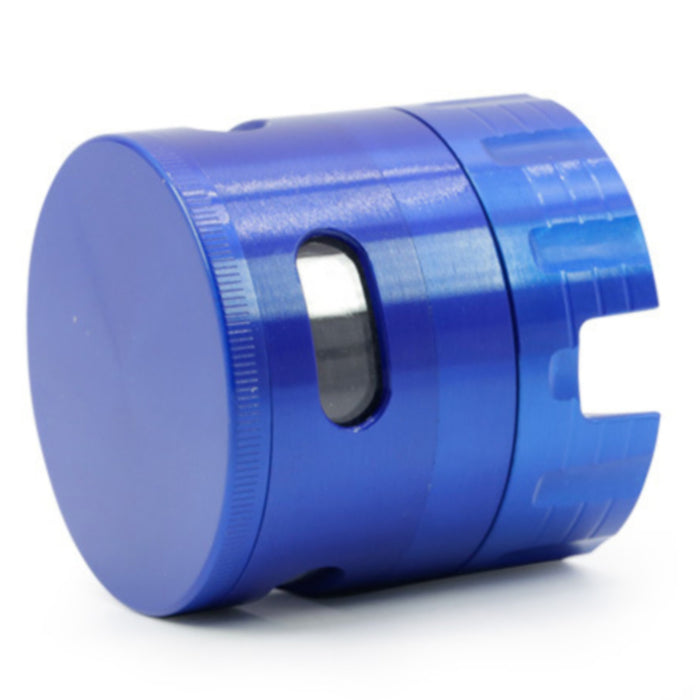 63MM Sound Shape Concave Design Zinc Alloy Side Window Smoke Grinder-Blue