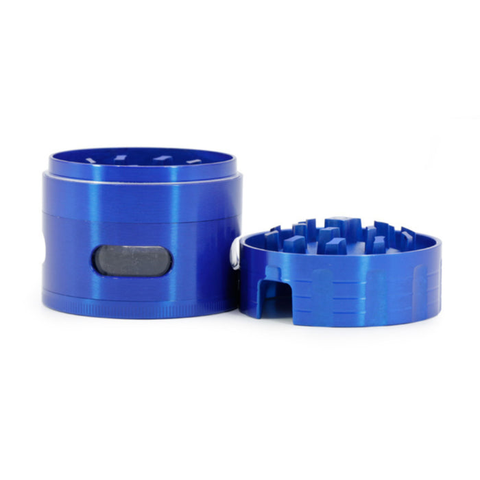 63MM Sound Shape Concave Design Zinc Alloy Side Window Smoke Grinder-Blue
