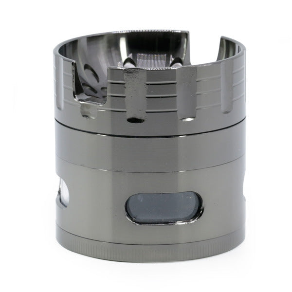 63MM Sound Shape Concave Design Zinc Alloy Side Window Smoke Grinder-Gun-black