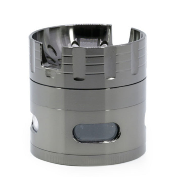 63MM Sound Shape Concave Design Zinc Alloy Side Window Smoke Grinder-Gun-black