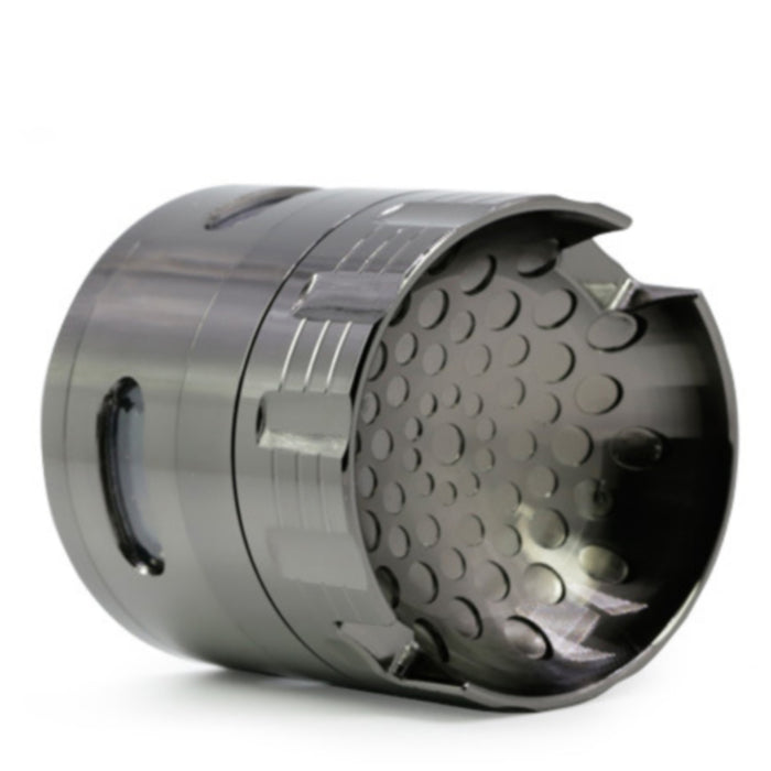 63MM Sound Shape Concave Design Zinc Alloy Side Window Smoke Grinder-Gun-black
