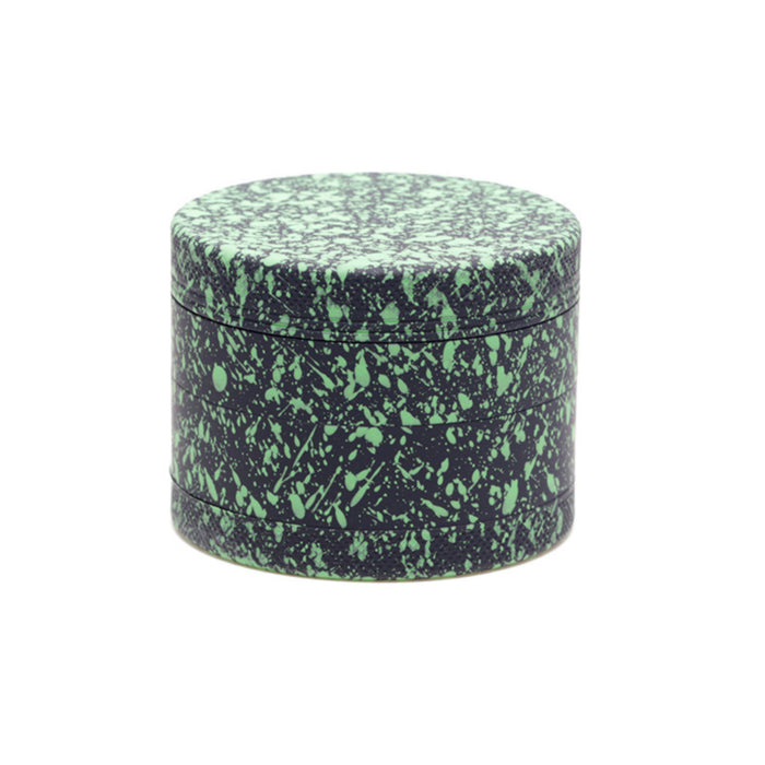 63MM Stone Pattern Aluminum Alloy Silicone Smoke Grinder | Black-Green